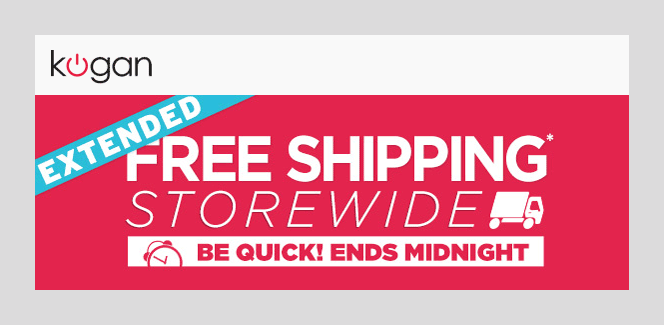 Kogan - Free Shipping Storewide - Be quick! Ends midnight